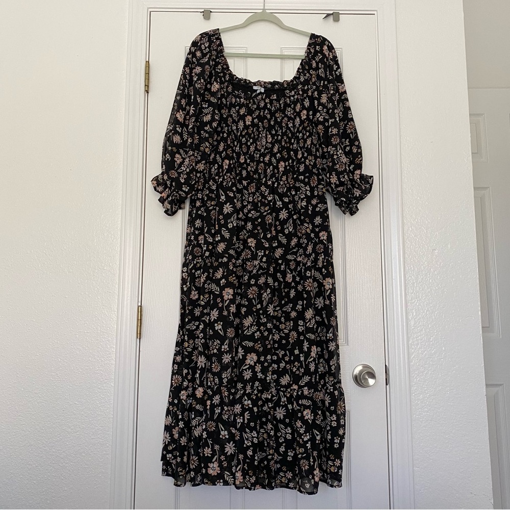 Floral Black Maxi Dress PinkBlush - Picture 4 of 8